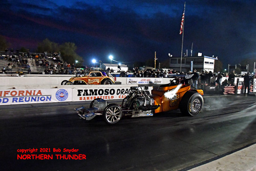 Dan Pettinato - 'Rat Poison' (near lane) vs 
Randy Bradford - 'Bradford's Fiat' (far lane) - AA/FA